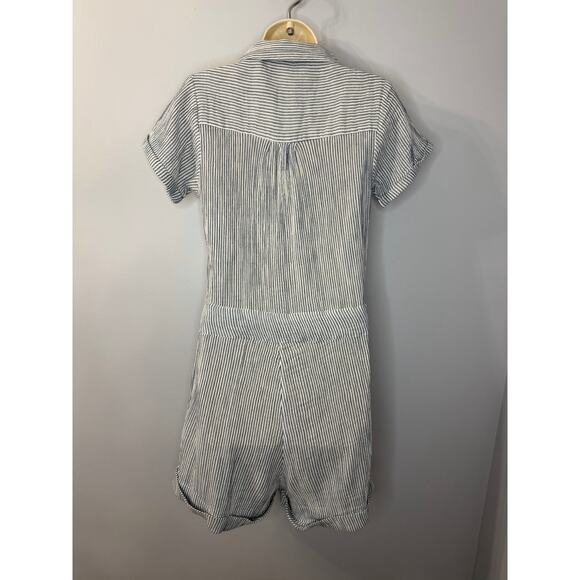 Faherty Women's Izzy Striped Cotton Doublegauze Romper Women's XS - Picture 2 of 11